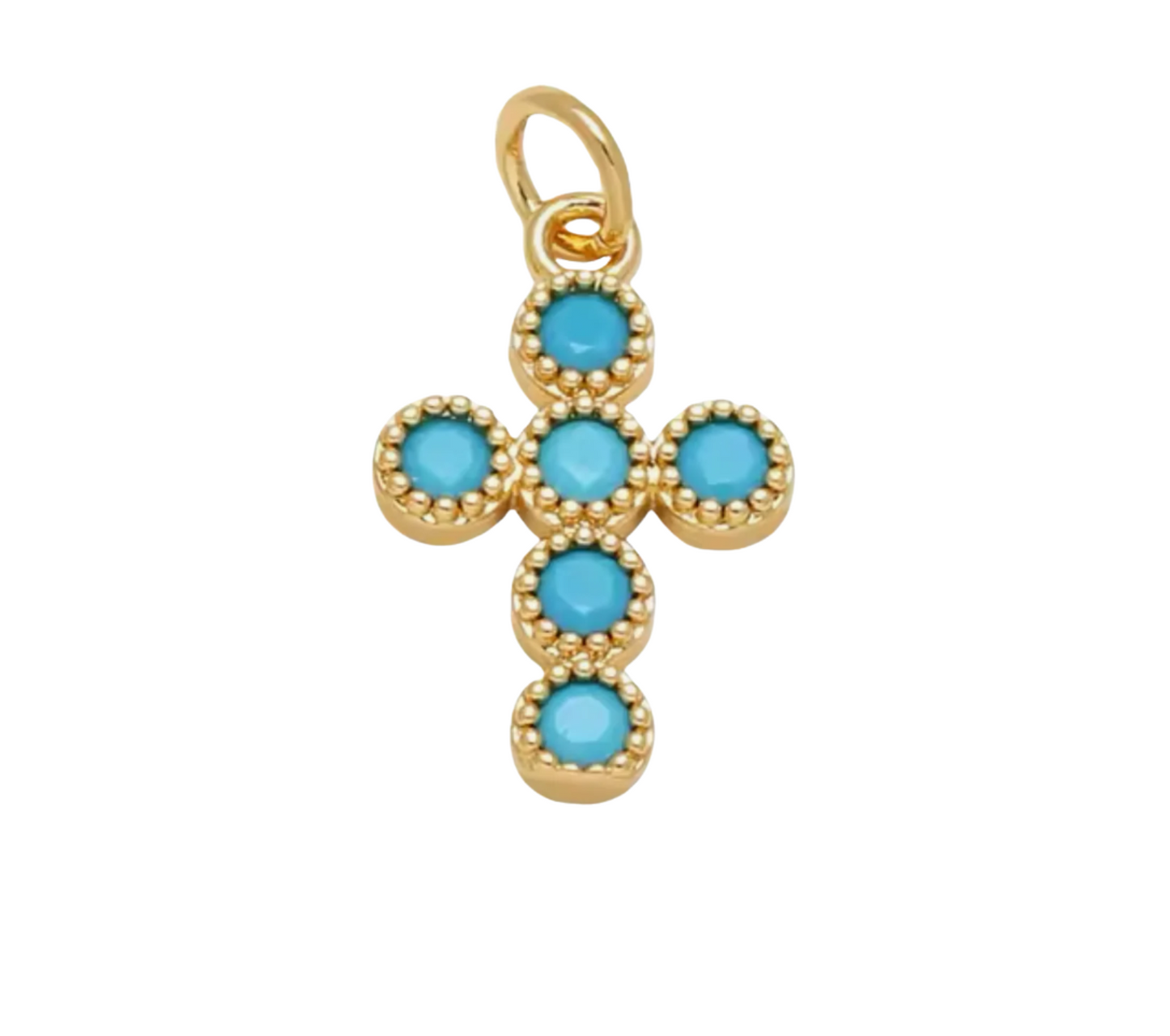 Turquoise Cross Charm