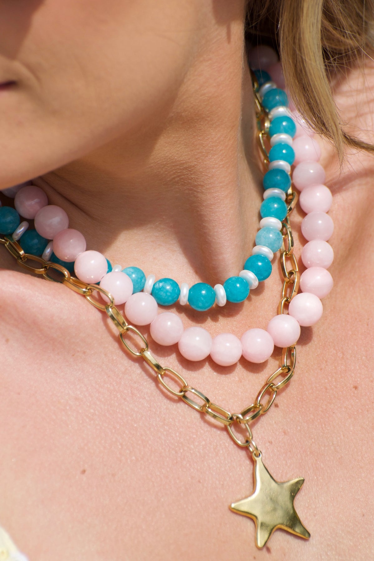Pink Velvet Beaded Necklace