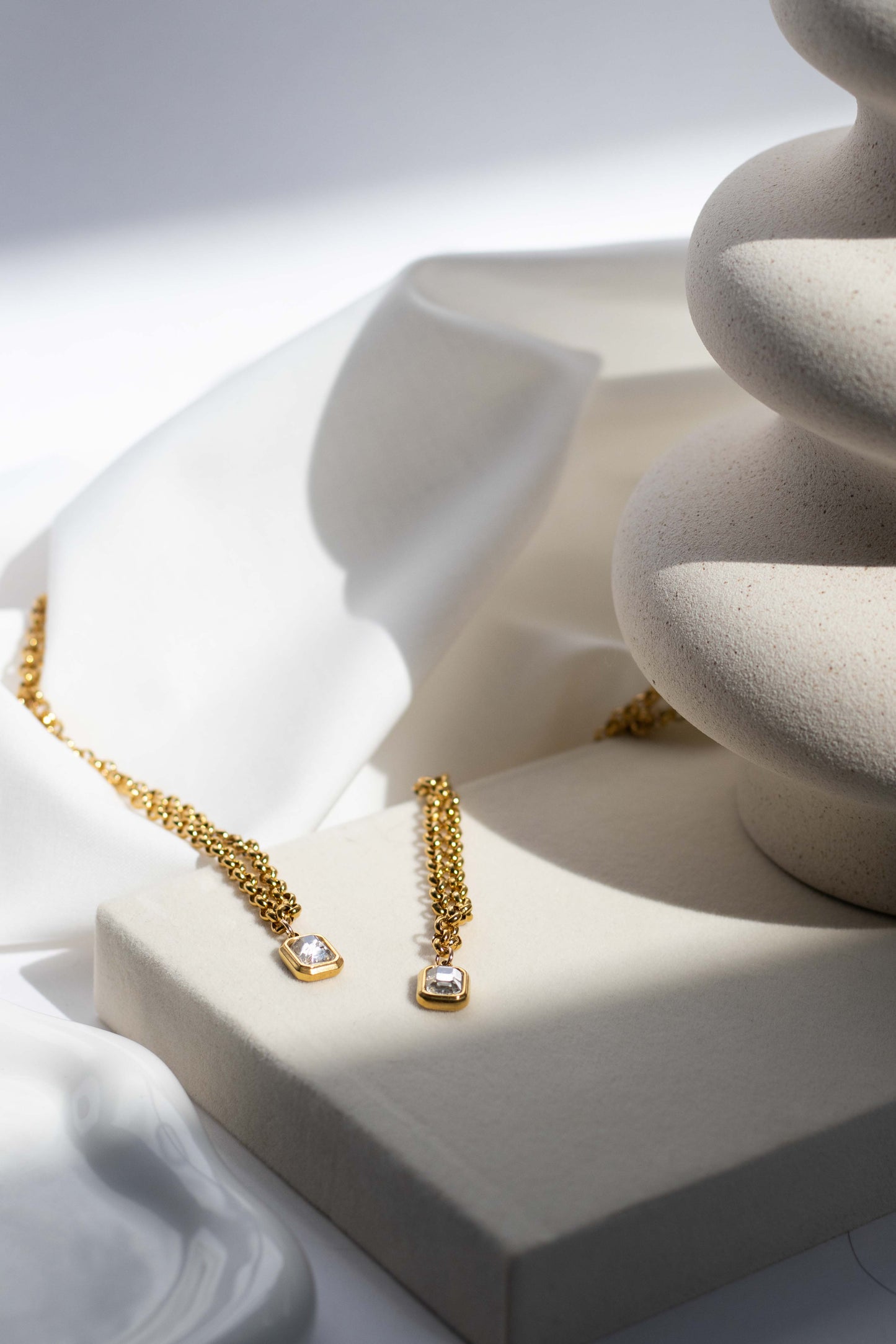 Gold Crystal Gem Necklace