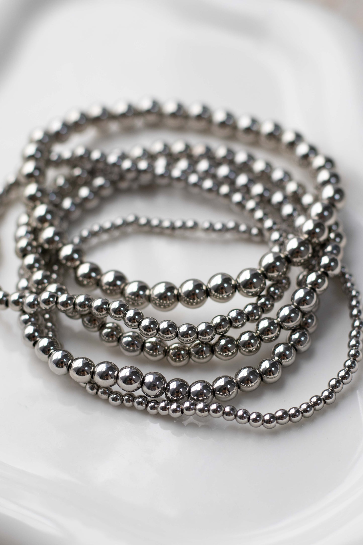 Silver Beaded Bracelet