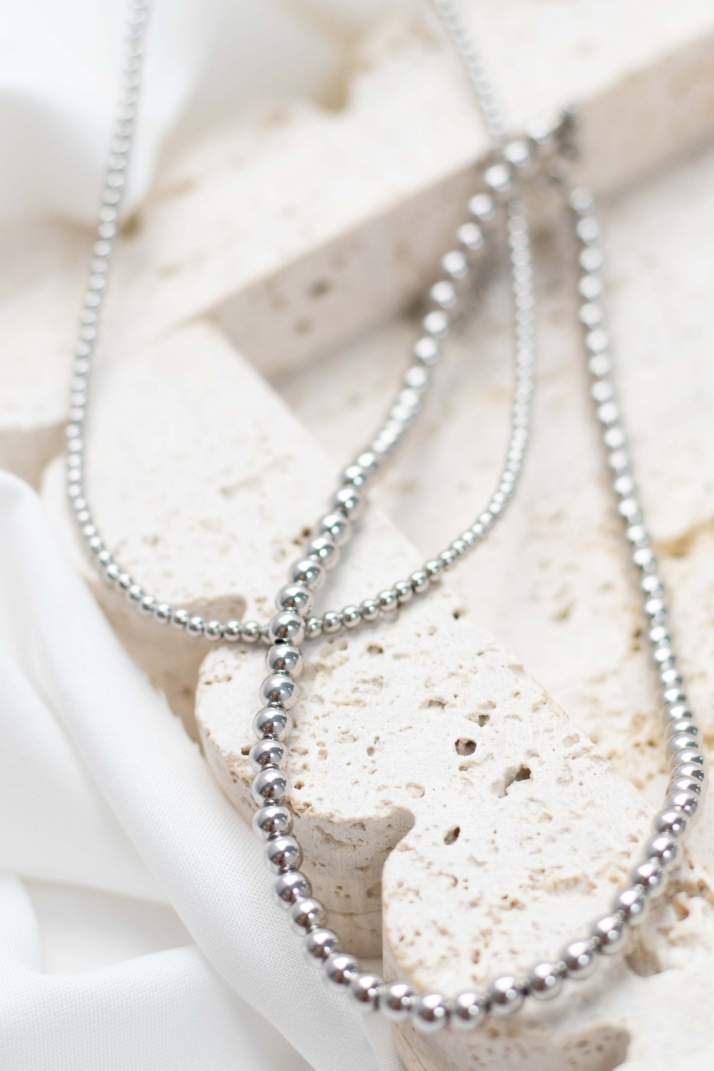 Silver Beaded Necklace