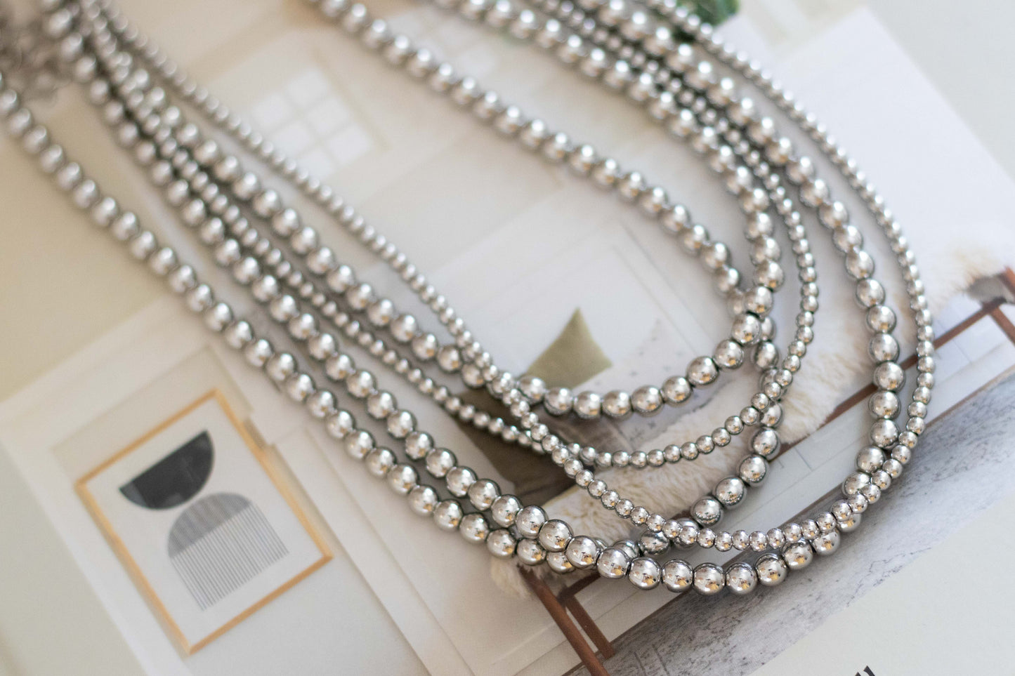 Silver Beaded Necklace