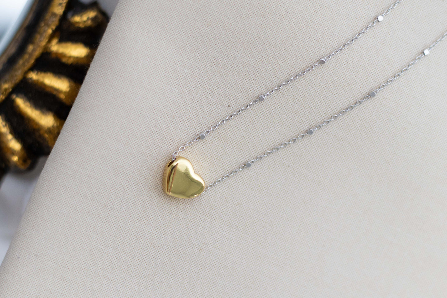 Two Tone Heart Necklace