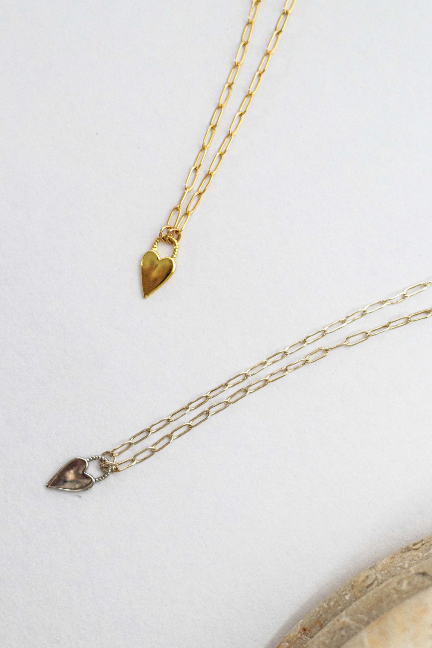 Gold Lock & Heart Necklace