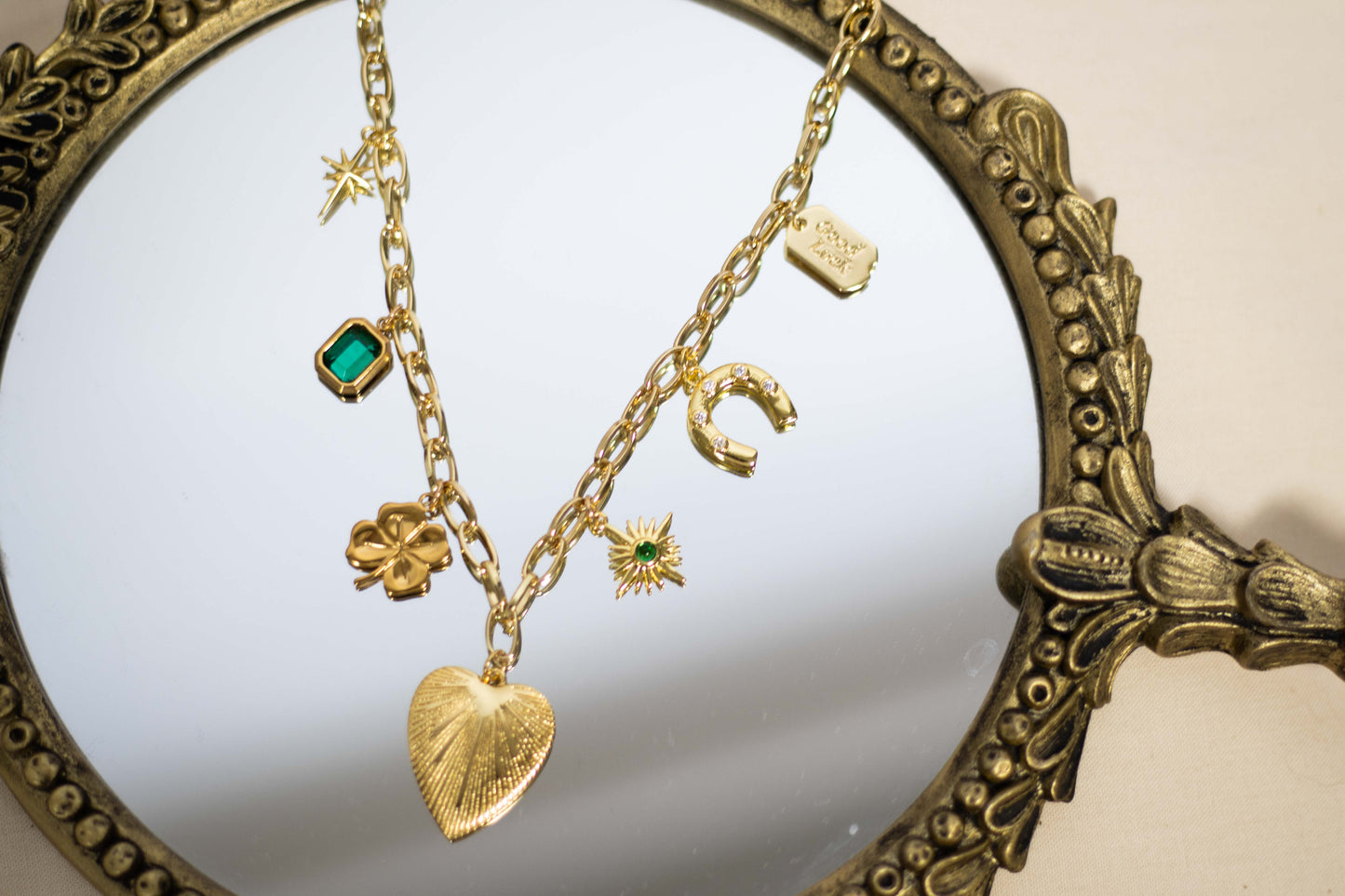 Pop of Green Charm Necklace
