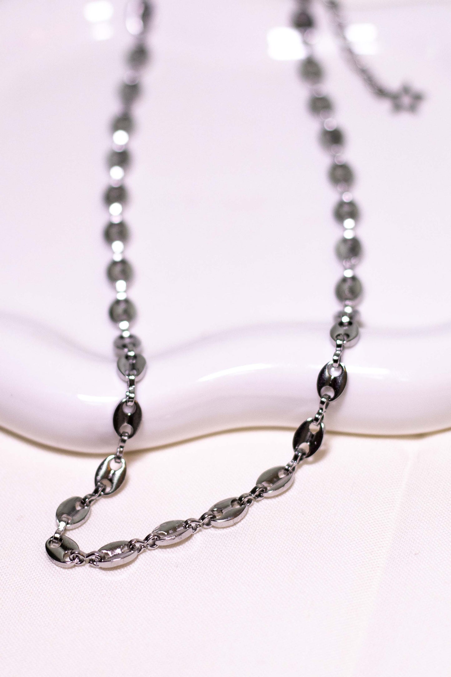Silver Bottlecap Chain Necklace