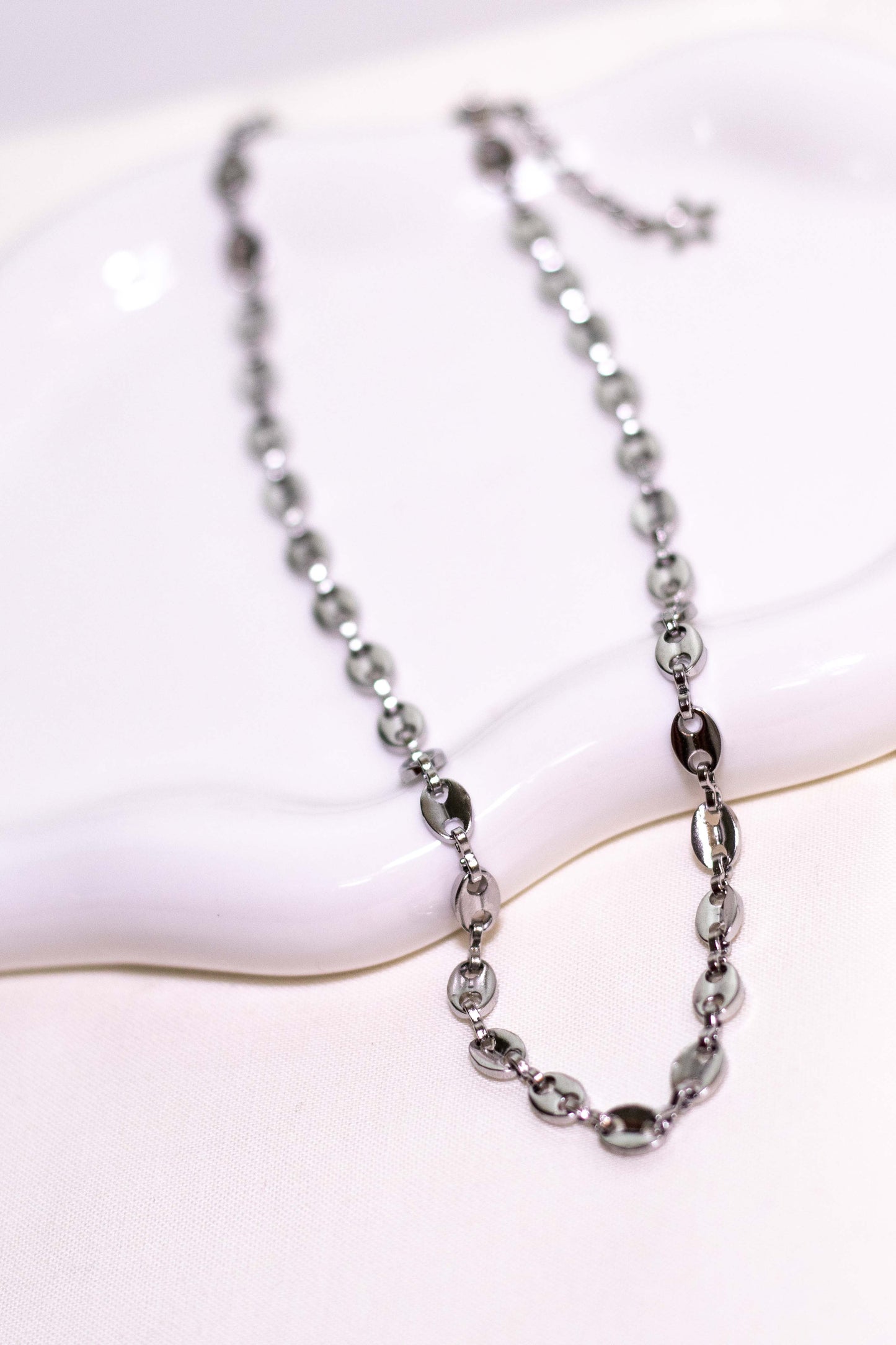 Silver Bottlecap Chain Necklace