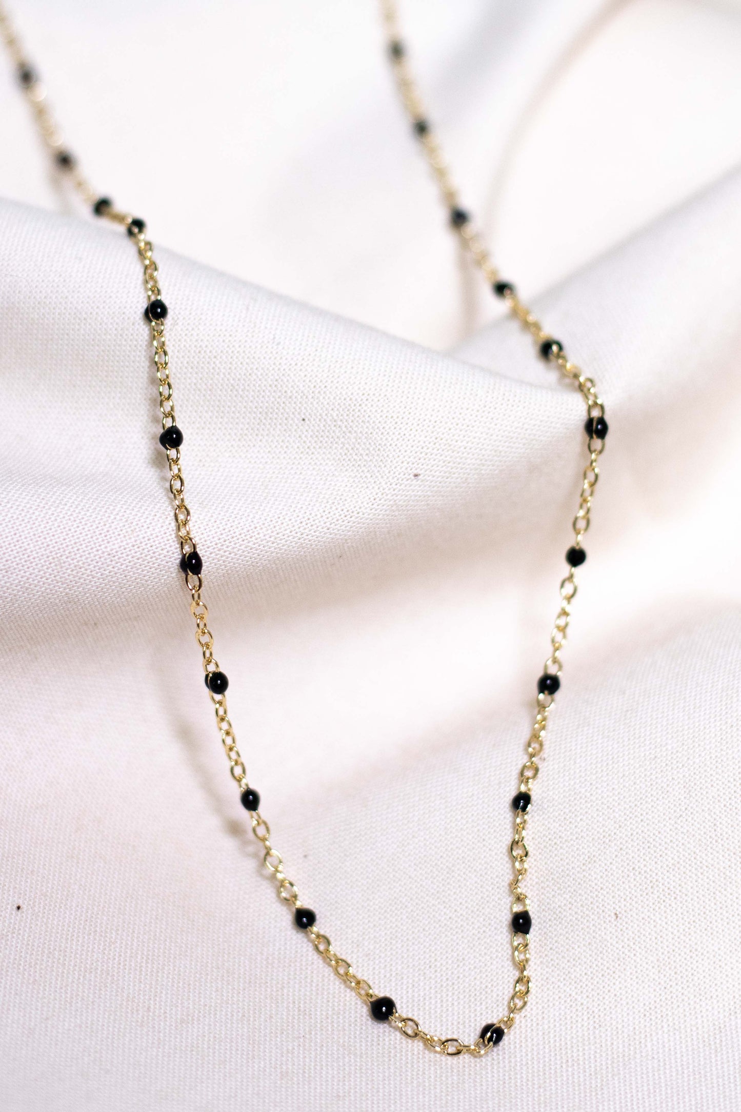Black Enamel Chain Necklace