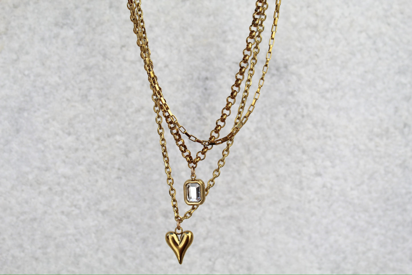 Gold Crystal Gem Necklace