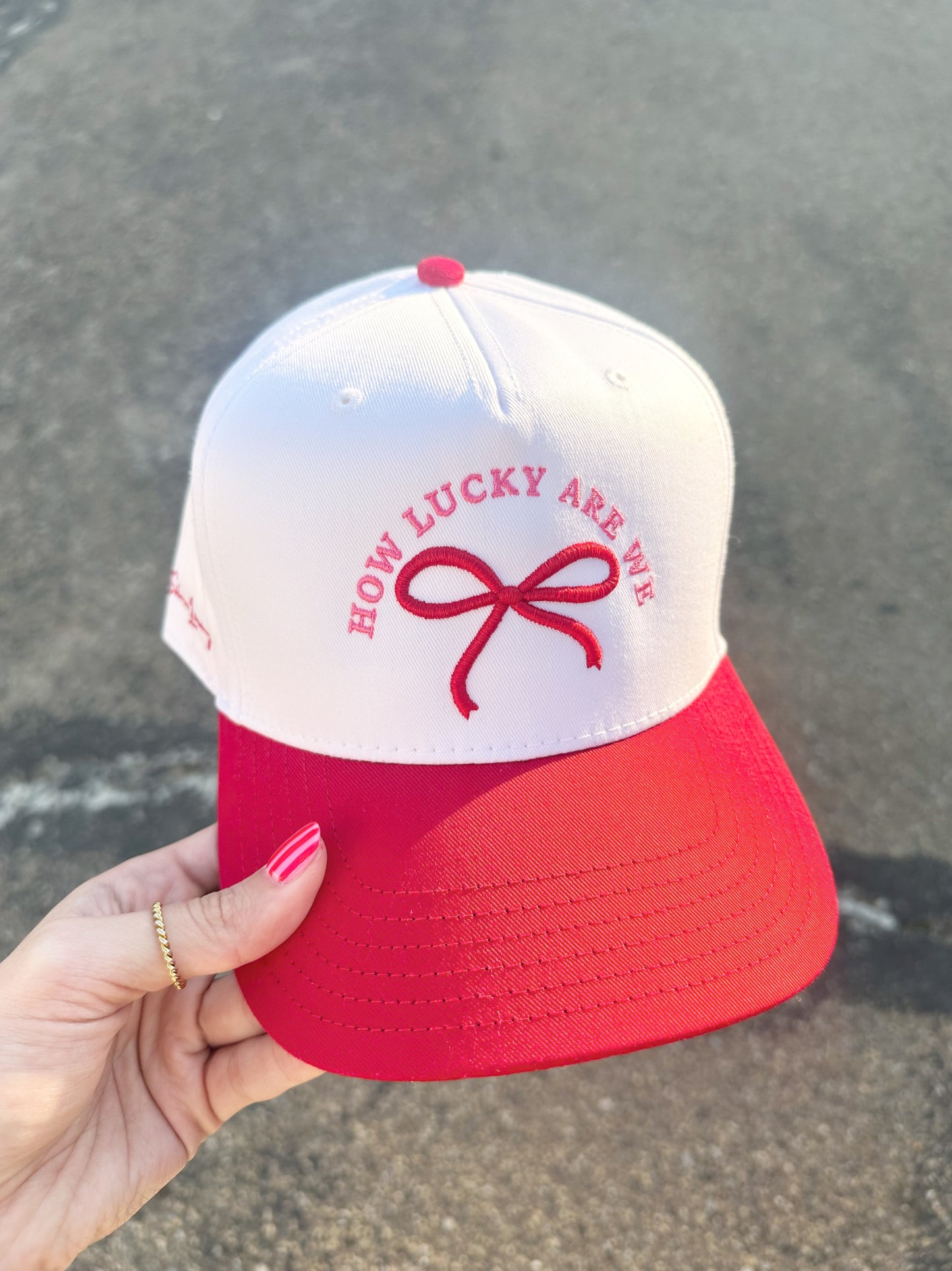 Lucky Red Bow Trucker Hat