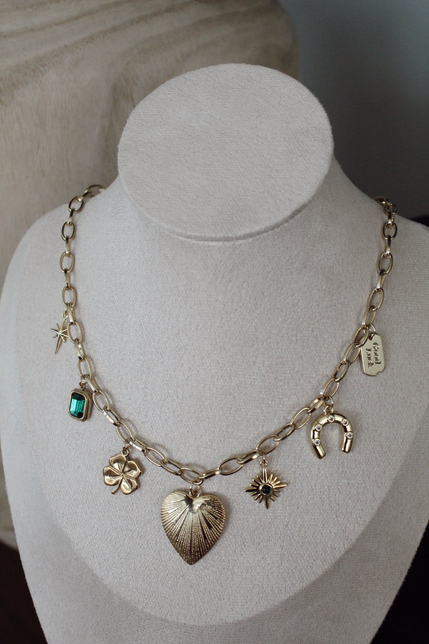 Pop of Green Charm Necklace