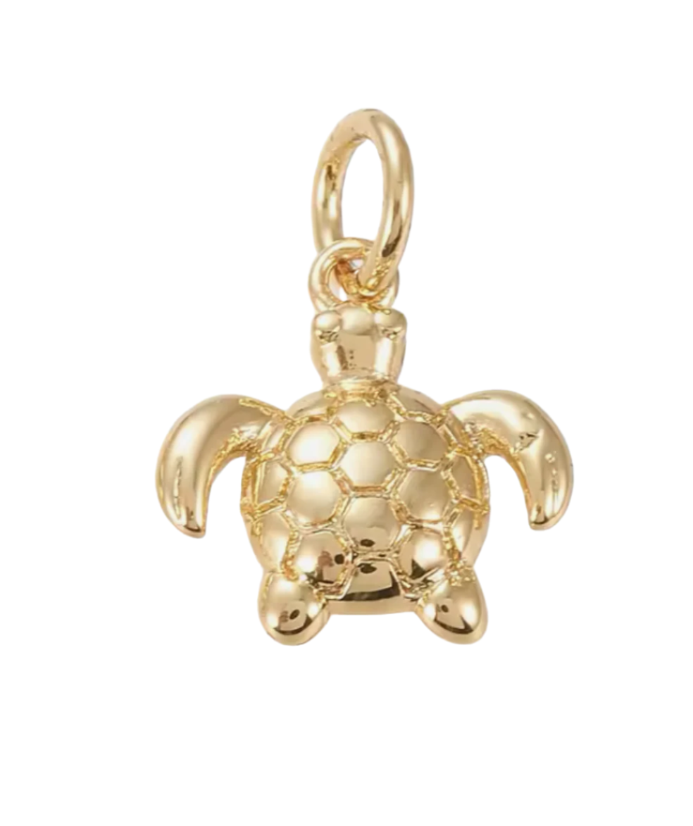 Gold Sea Turtle Charm