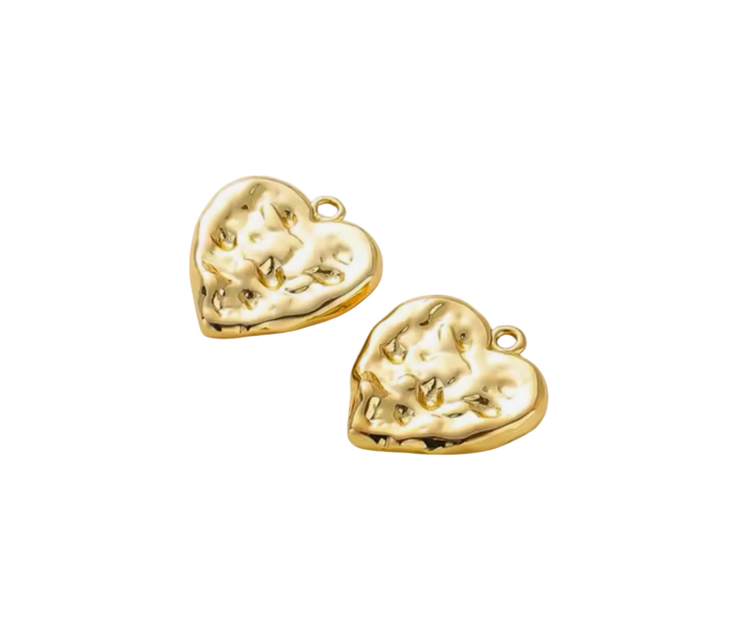 Gold Hammered Heart