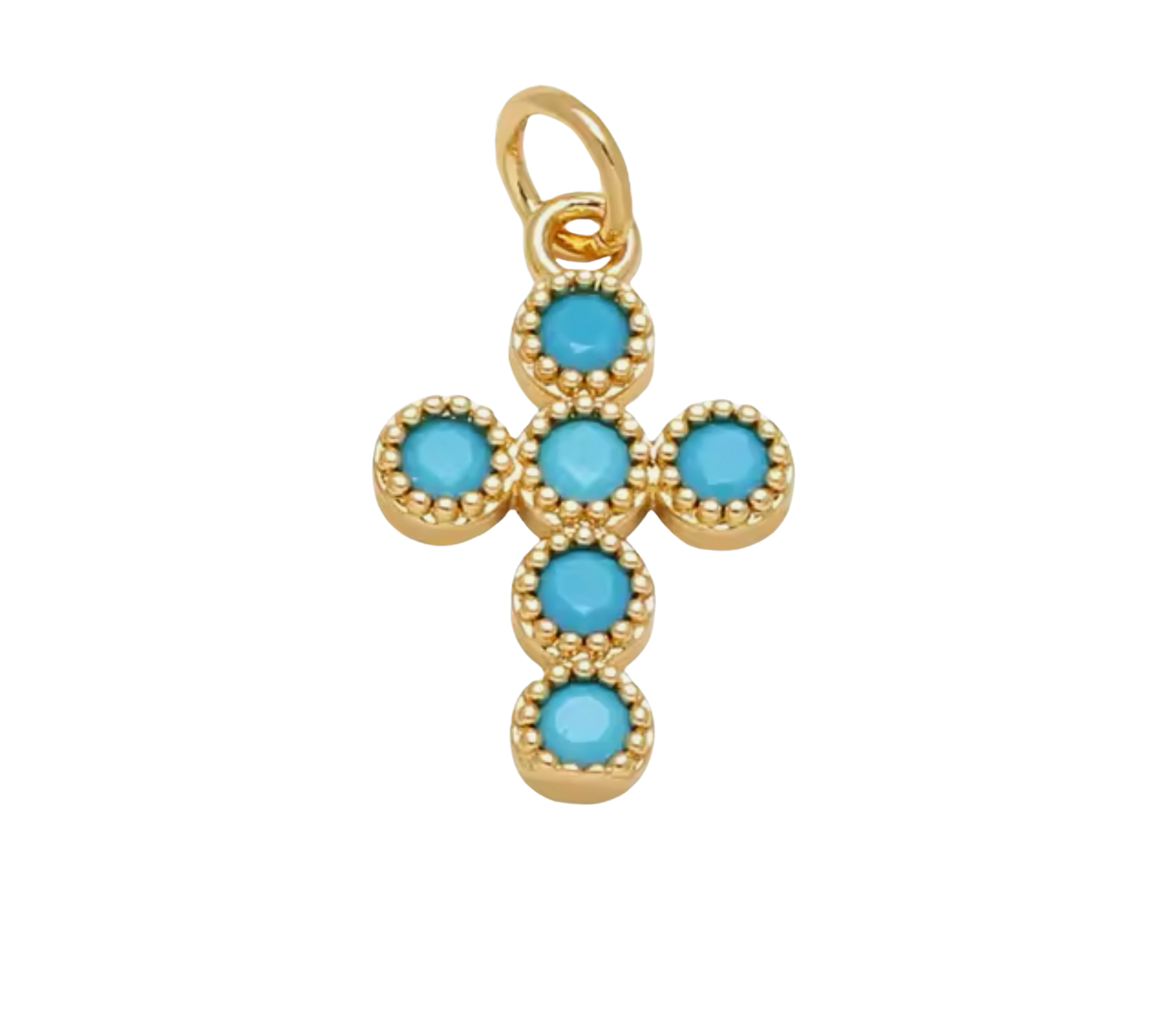 Turquoise Cross Charm
