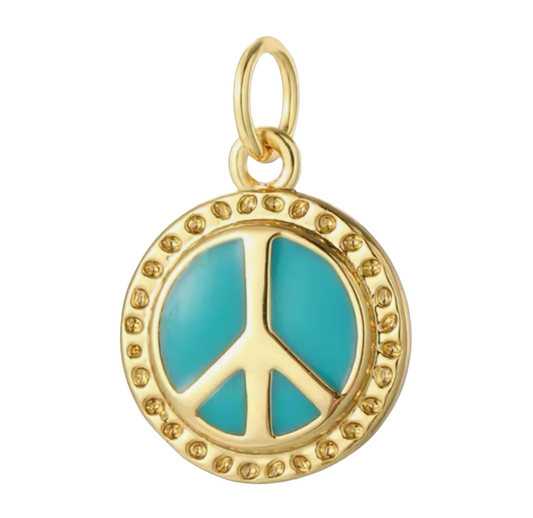 Turquoise Peace Sign Charm