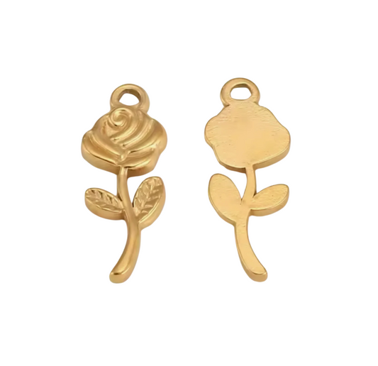 Gold Rose Charm