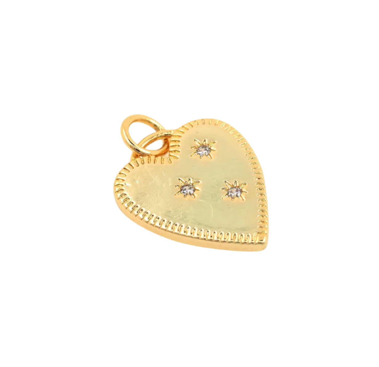 Gold Sparkle Heart Charm