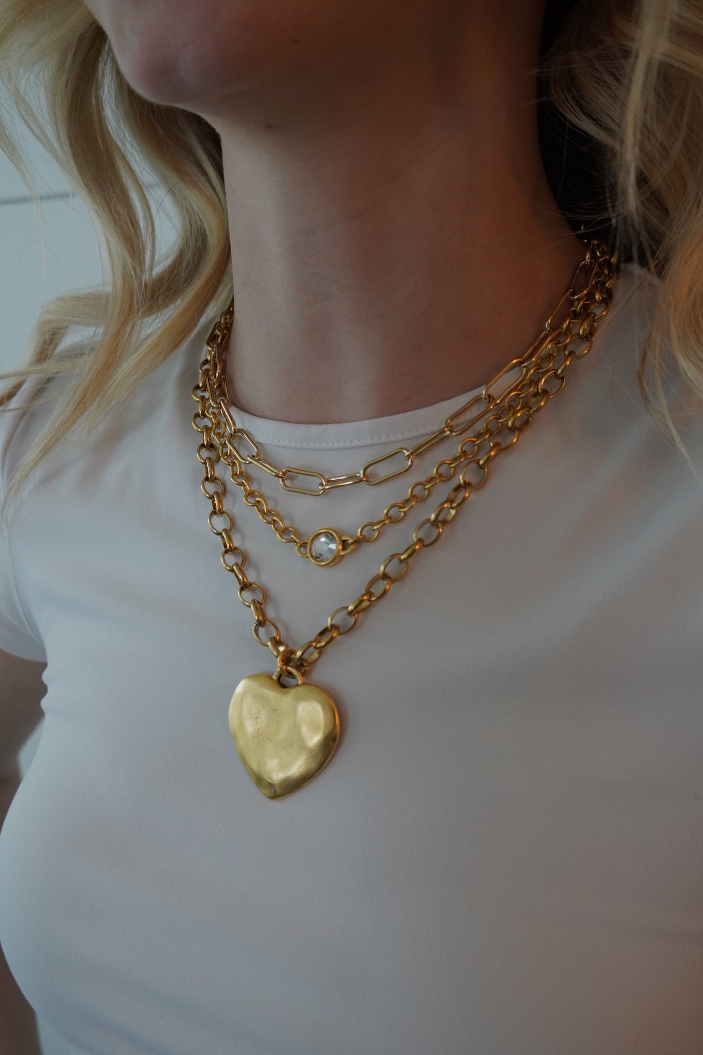 Large Gold Heart Necklace