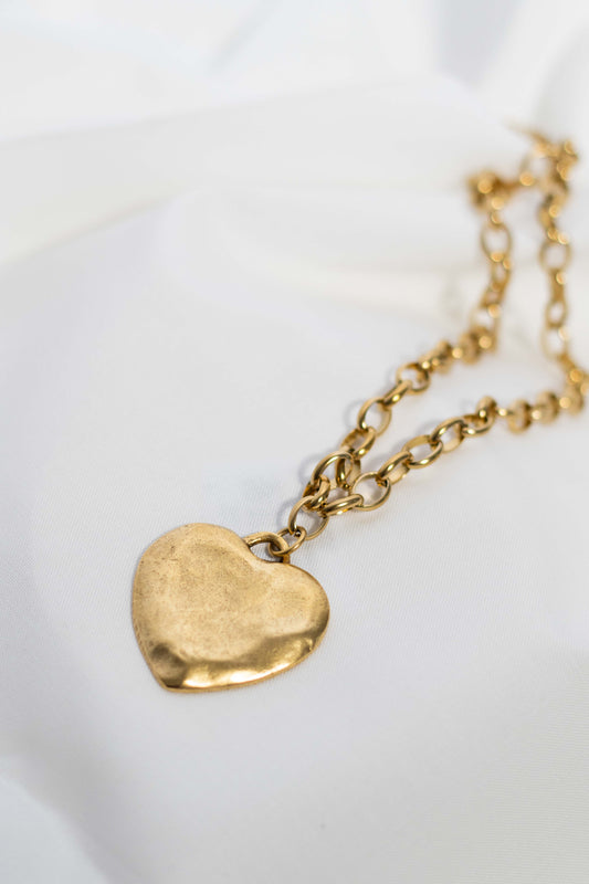 Large Gold Heart Necklace