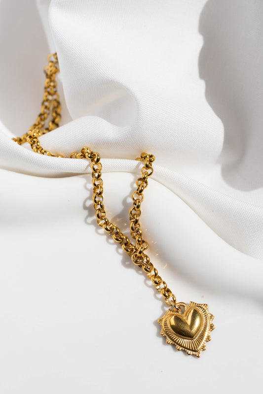Vintage Gold Heart Necklace