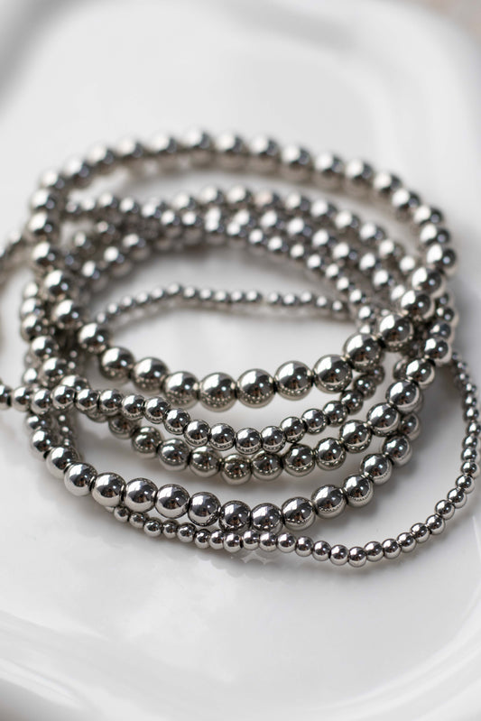 Silver Beaded Bracelet