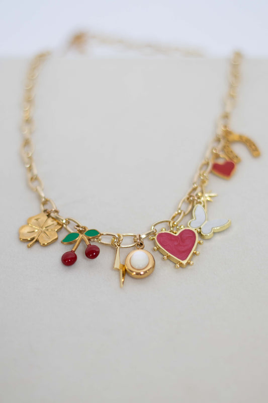Ruby Red Charm Necklace