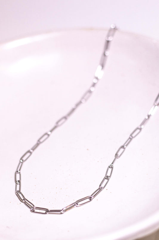 Silver Paperclip Necklace
