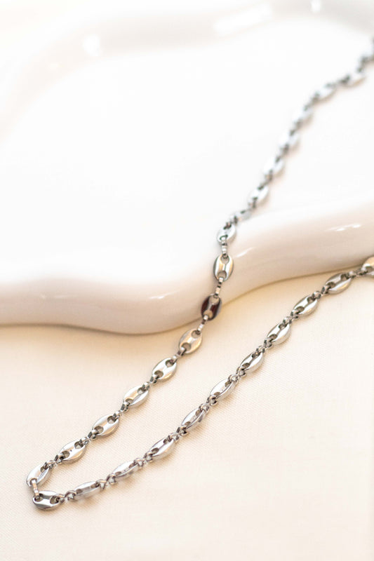 Silver Bottlecap Chain Necklace