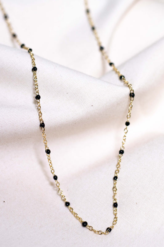 Black Enamel Chain Necklace