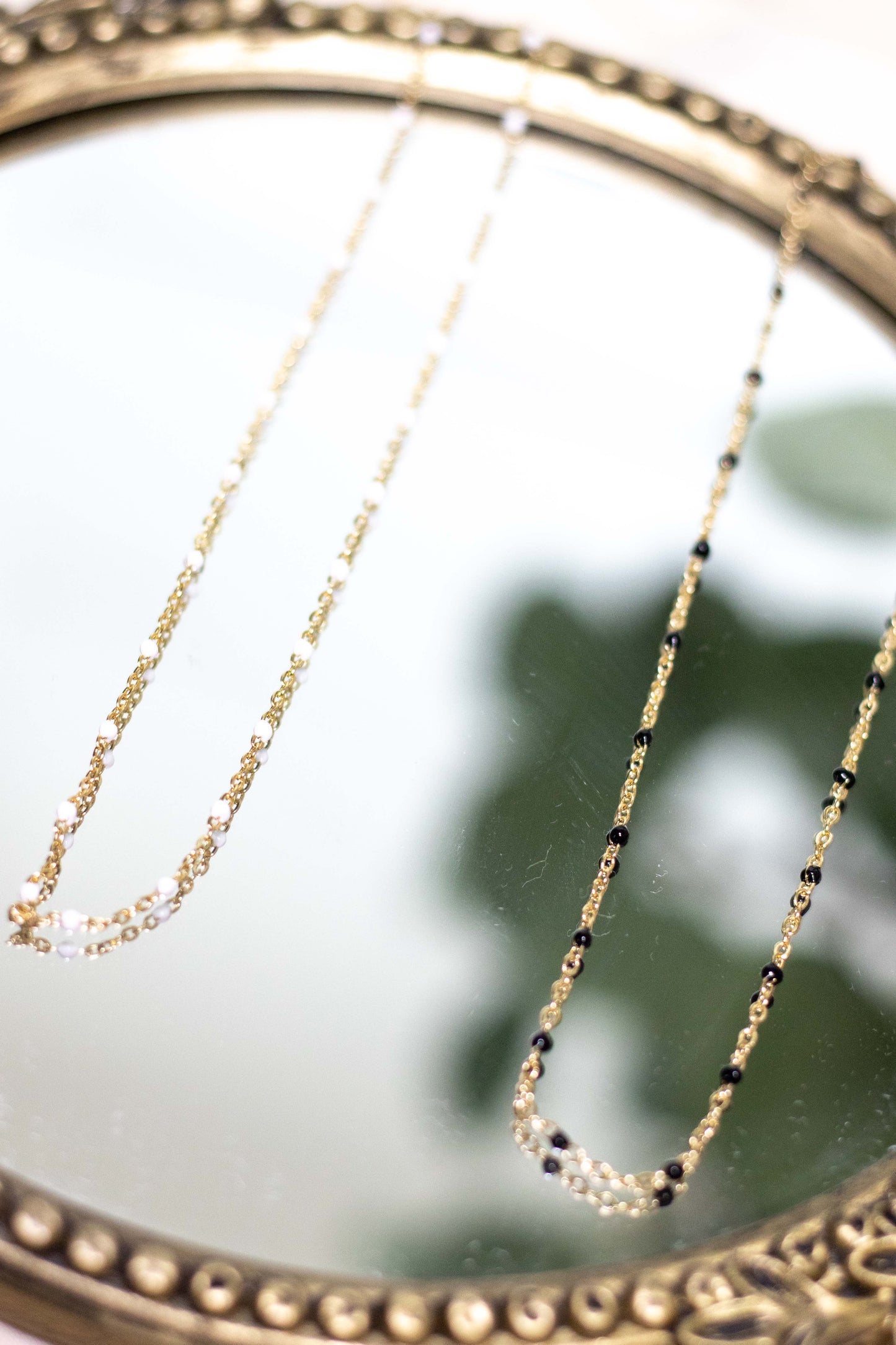 White Enamel Chain Necklace