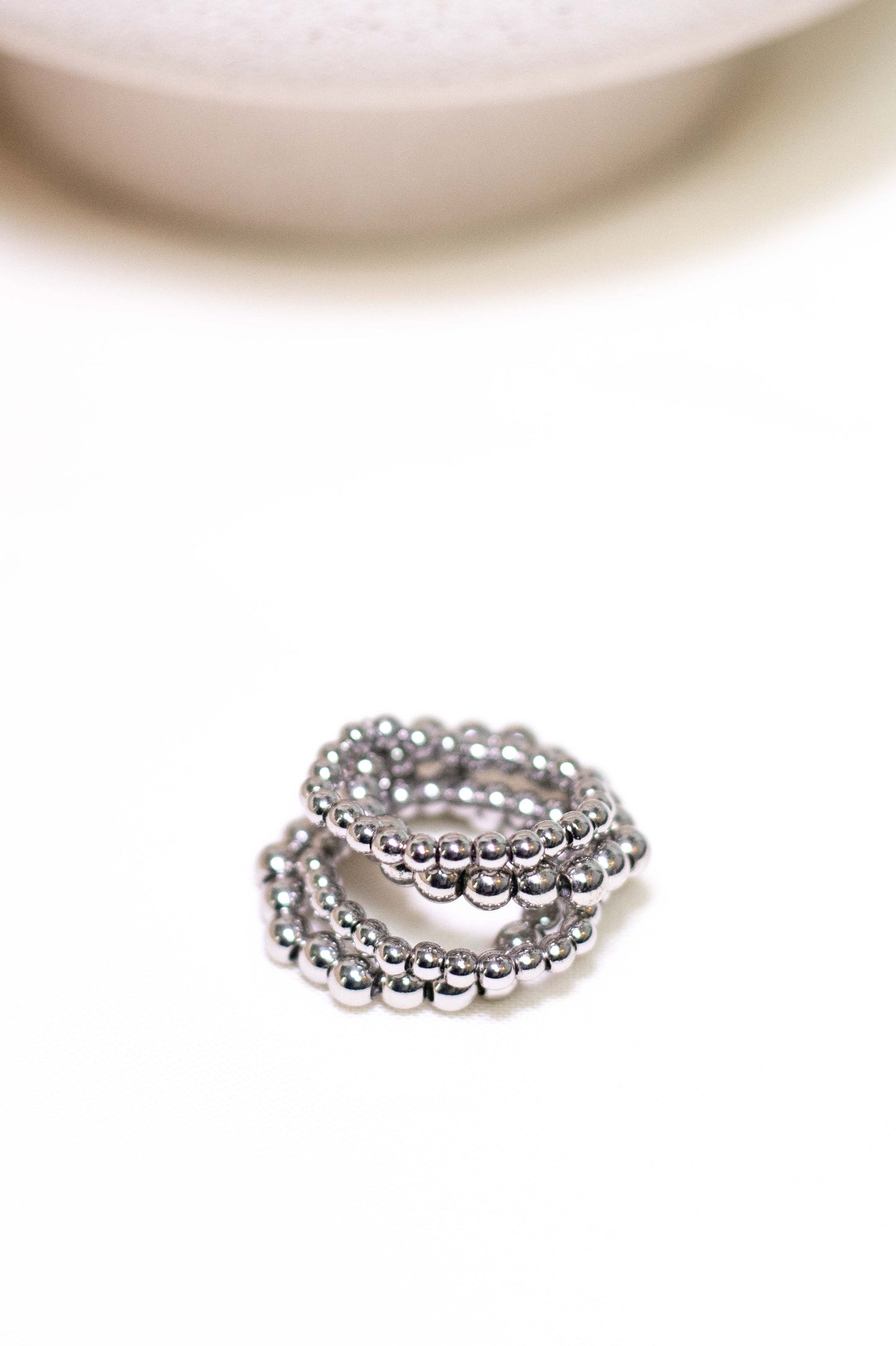 Silver Beaded Rings