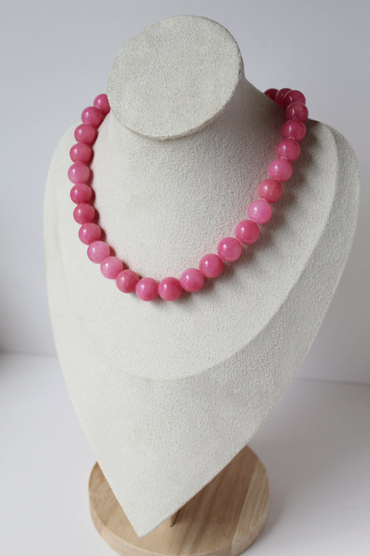 Raspberry Fizz Beaded Necklace