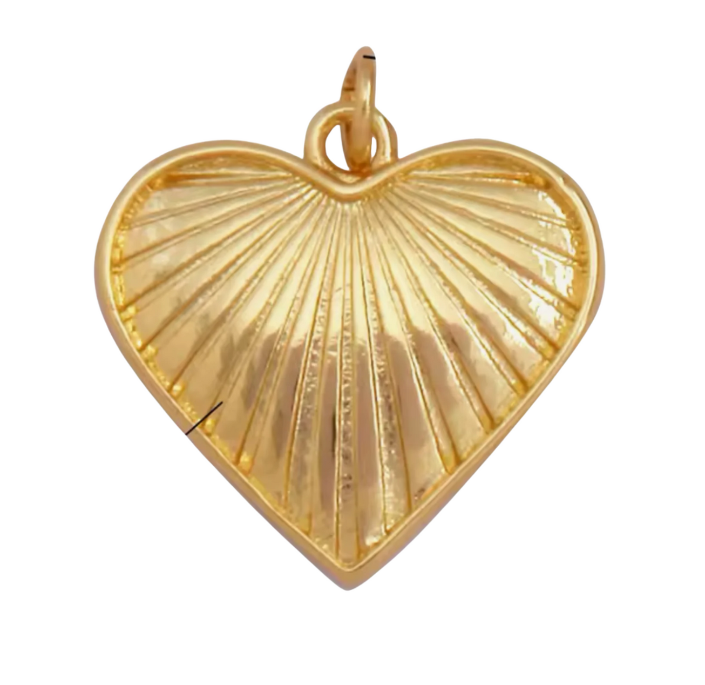Striped Gold Heart Charm